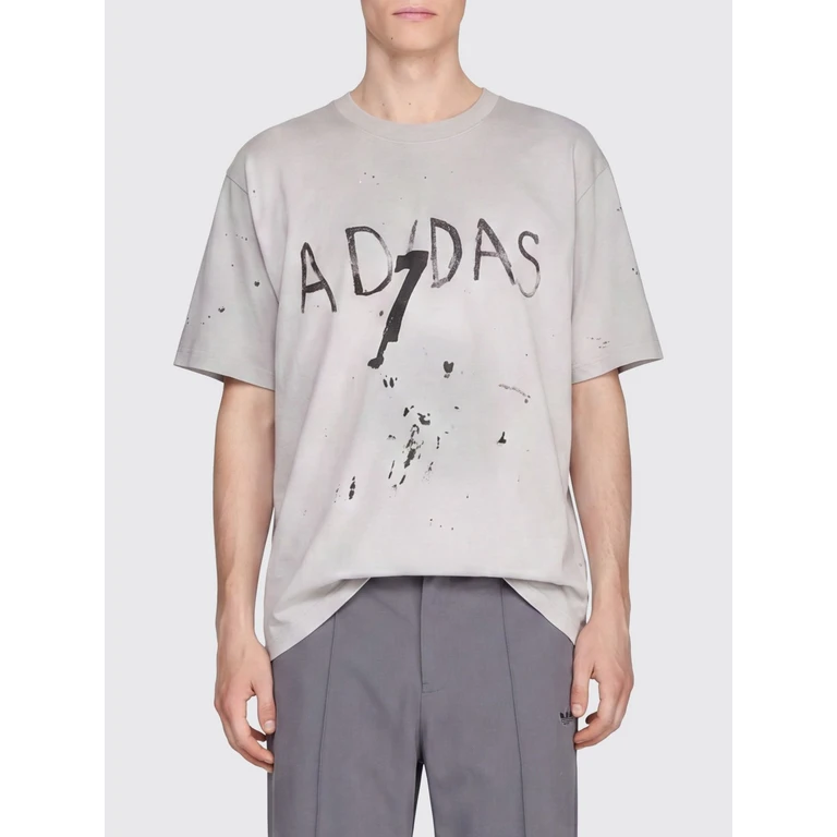 Cotton T-Shirt with a Contrasting Logo and Dropped Shoulders (KS1342)