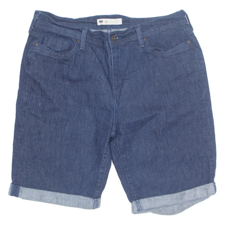LEVI'S Turn Up Womens Denim Shorts Blue Relaxed L W34