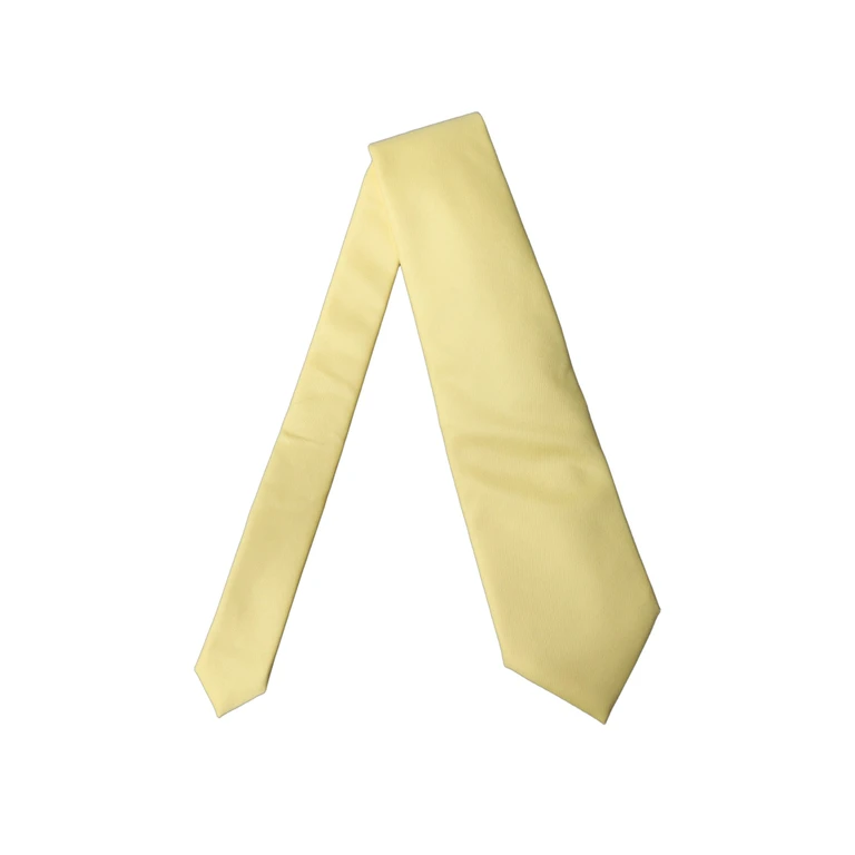 Dolce & Gabbana Yellow Solid Satin Silk Adjustable Women Tied Necktie Tie - Women