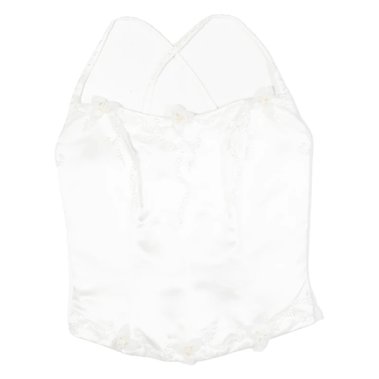 Beaded Womens Corset White Strapless M