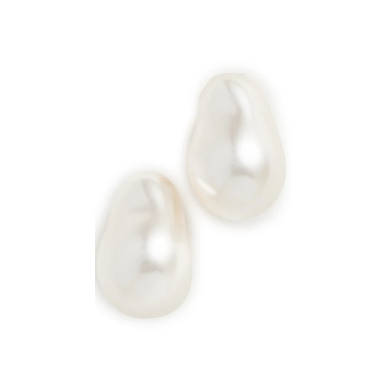Baroque Pearl Studs Ivory One Size