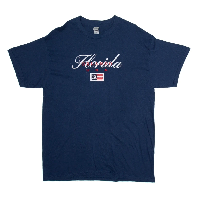 GILDAN Orlando Florida Mens T-Shirt Blue USA L