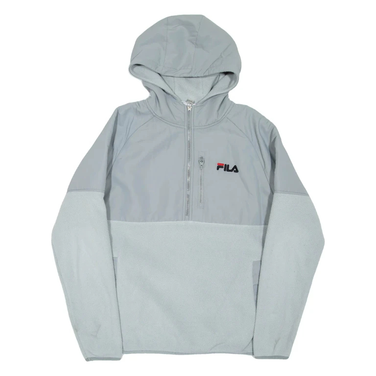 FILA Mens Fleece Jacket Grey Hooded S