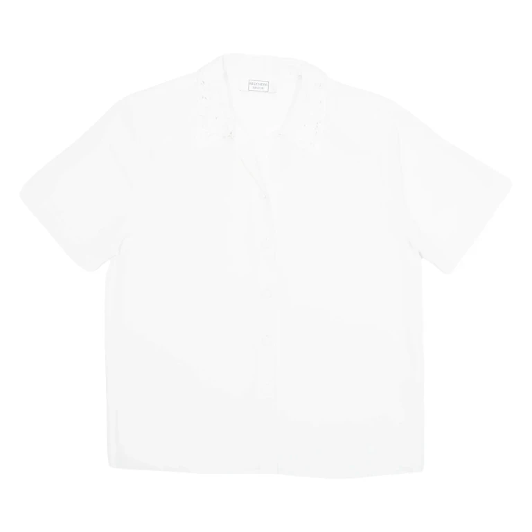 BEECHERS BROOK Womens Blouse White Collared L