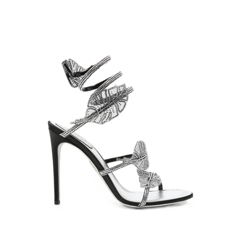Leaf Crystal-embellished Heeled Sandals