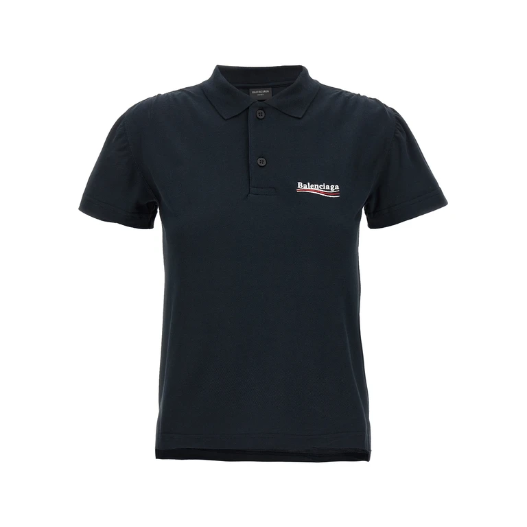 Balenciaga Blue Cotton Polo Shirt - Women