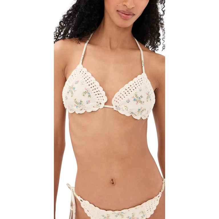 Bea Handmade Crochet Triangle Top Multicolor M