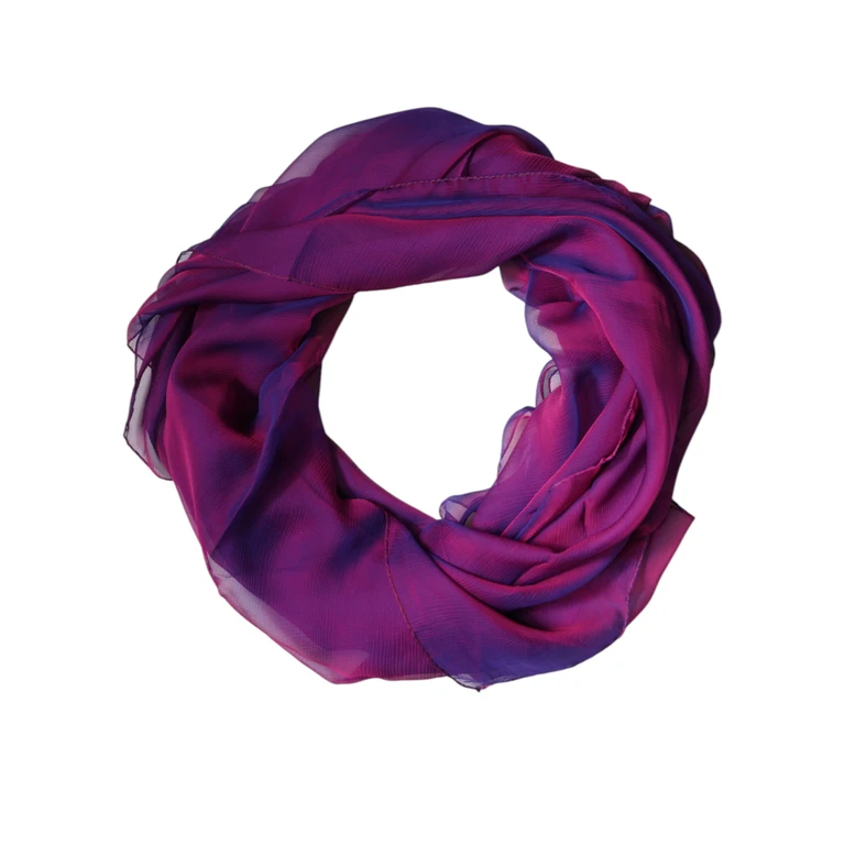 Purple Silk Rectangle Wrap Shawl Scarf - Women