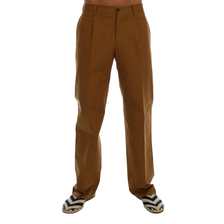 Dolce & Gabbana Brown Stretch Cotton Pants - Men