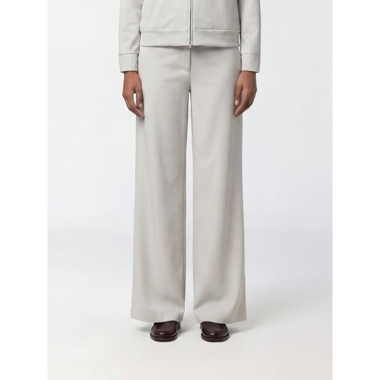 Mid-Rise Wide-Leg Trousers in Technical Fabric with Slant Pockets (K8148GW634)