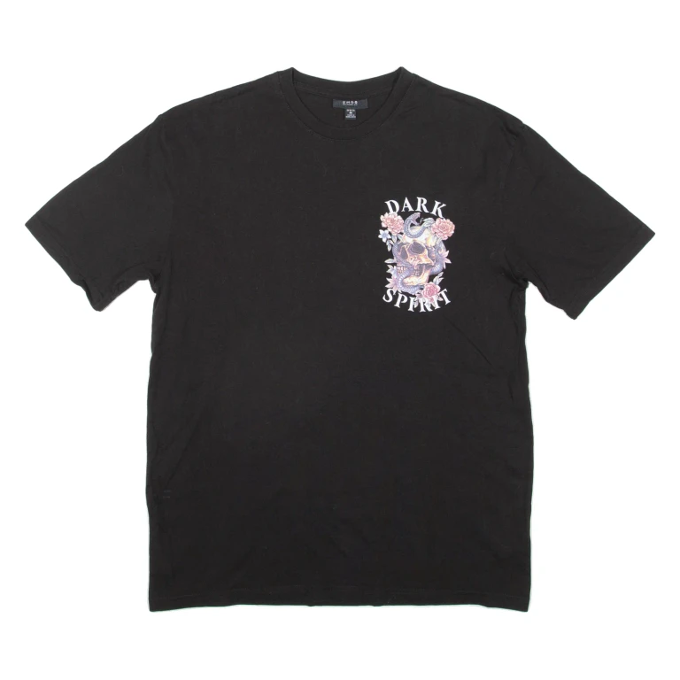 SMOG Dark Spirit Mens T-Shirt Black Crew Neck M