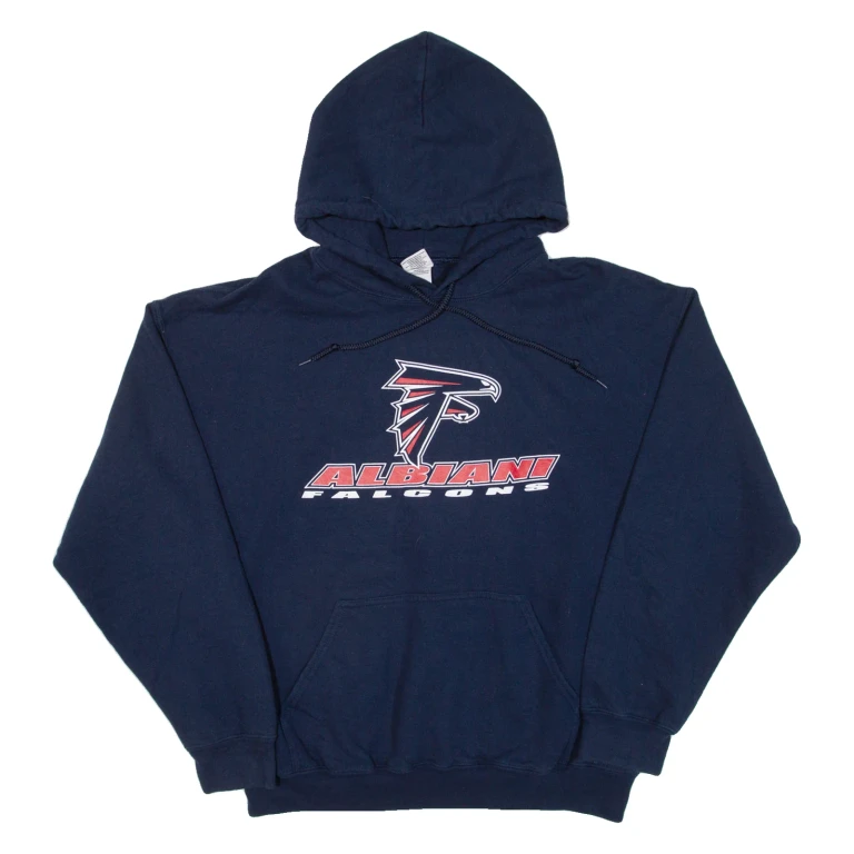 GILDAN Albiani Falcons Mens Blue Hoodie USA L