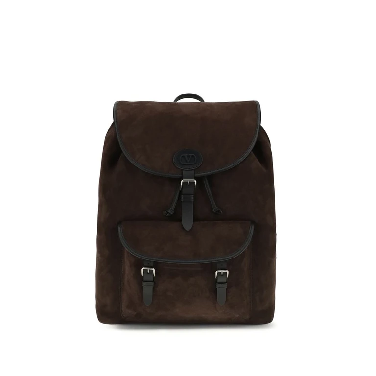 Valentino Garavani Brown Calf Leather Bos Taurus Backpack - Men