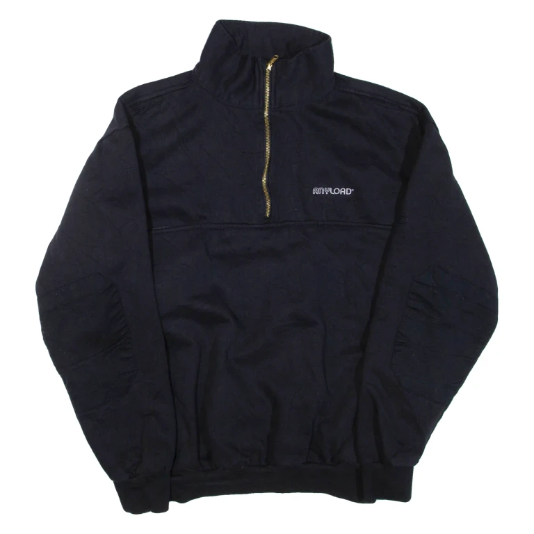 GAME Mens Sweatshirt Black 1/4 Zip L