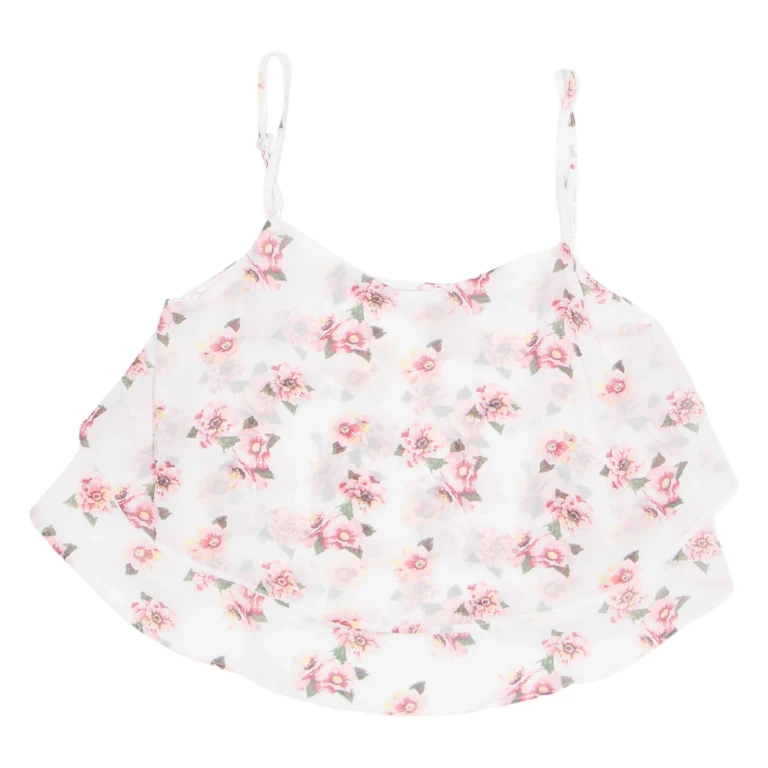 TALLY WEIJL Womens Printed Top White Sleeveless Floral S