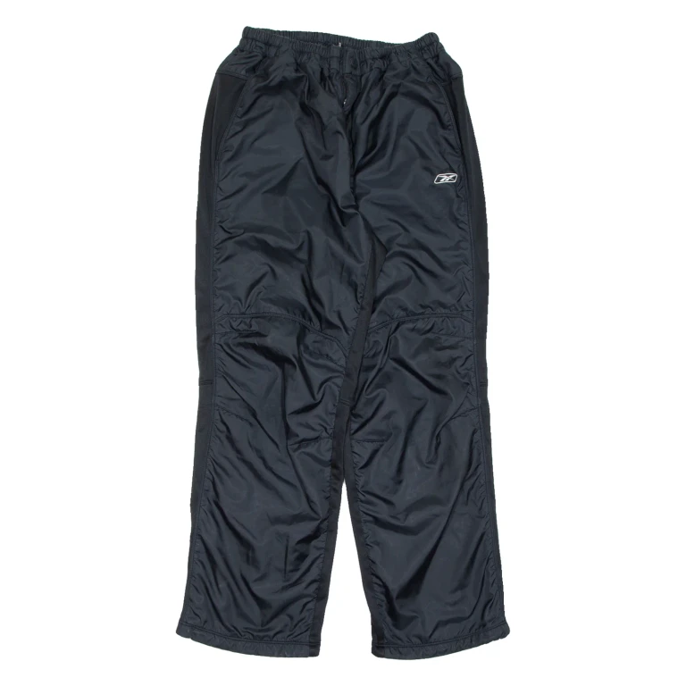 REEBOK Mens Snow Pants Black Wide-Leg L W24 L27