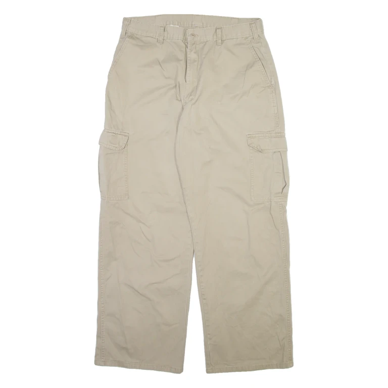 DICKIES Cargo Mens Trousers Beige Relaxed Straight W34 L30