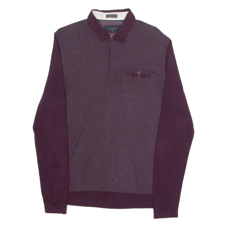 TED BAKER Mens Polo Shirt Maroon S