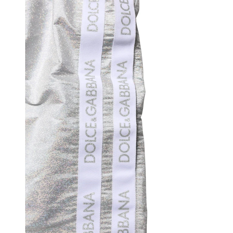 Dolce & Gabbana Silver Polyester Drawstring Men Shorts Swimwear - Men