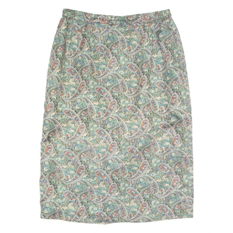 MARKWALD Womens Straight Skirt Green Midi Viscose Paisley M