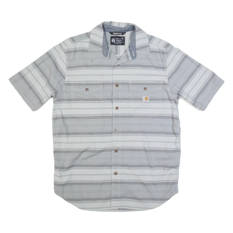 CARHARTT Relaxed Fit Mens Shirt Grey Striped M