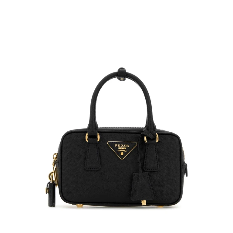 Prada Black Leather Handbag Nero Borse A Mano - Women