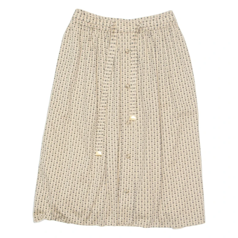 GENY SPICHMANN Womens Maxi Skirt Beige Knee Length Crazy Pattern M