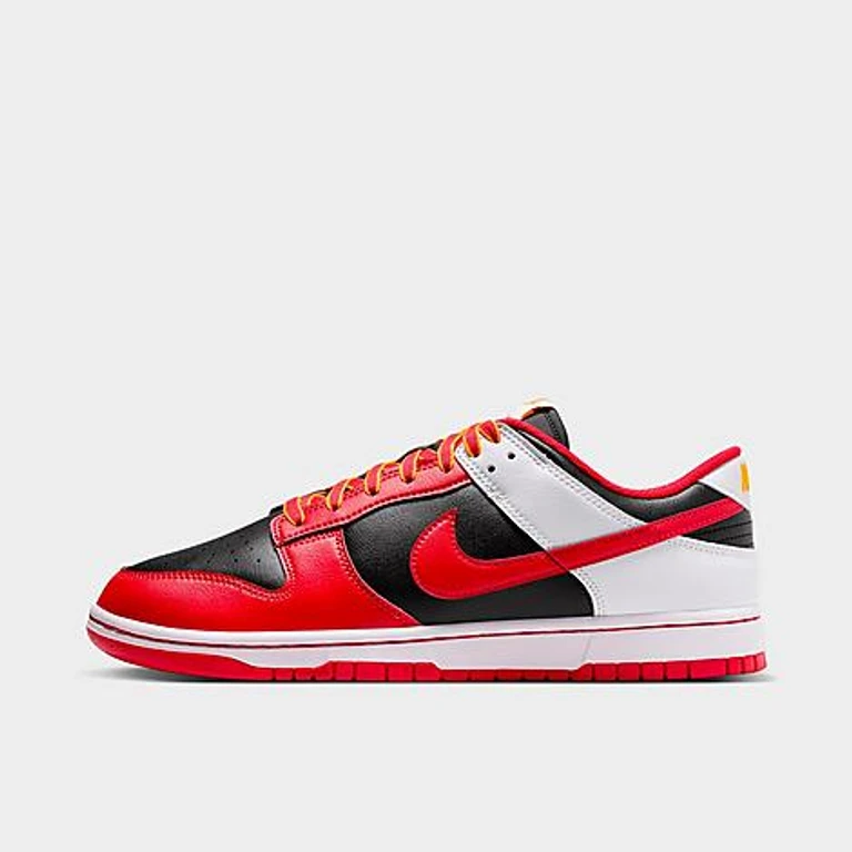 Nike Men's Dunk Low Retro Casual Shoes in Black/White/University Gold Size: 7.5