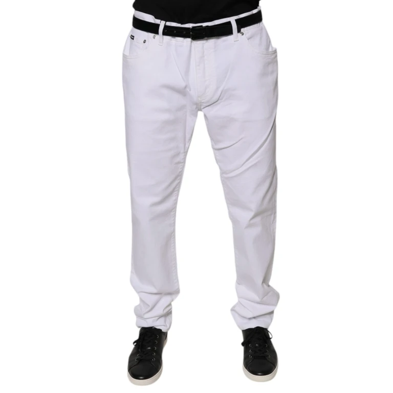 Dolce & Gabbana White Cotton Stretch Skinny Men Denim Jeans Elastane Clothing - Men