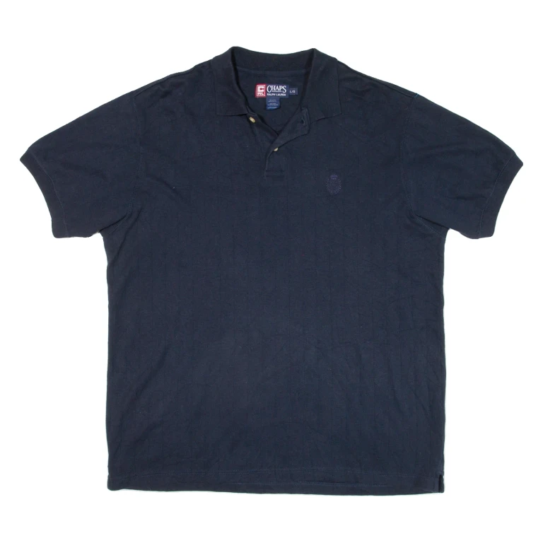 CHAPS RALPH LAUREN Mens Polo Shirt Blue Striped L