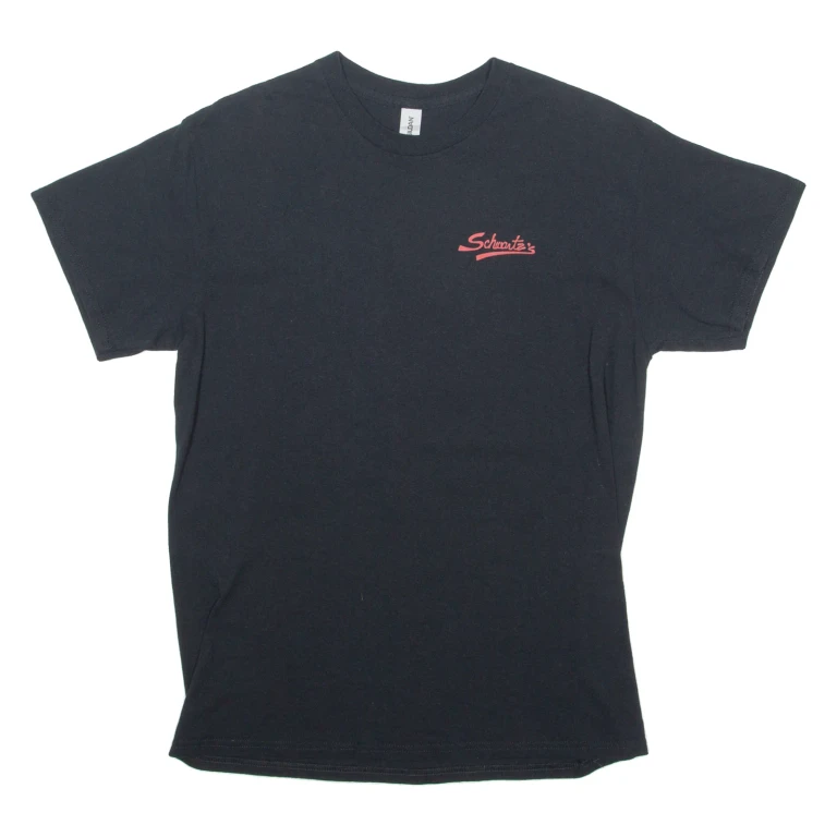 GILDAN Schwartz's Mens T-Shirt Black Crew Neck M