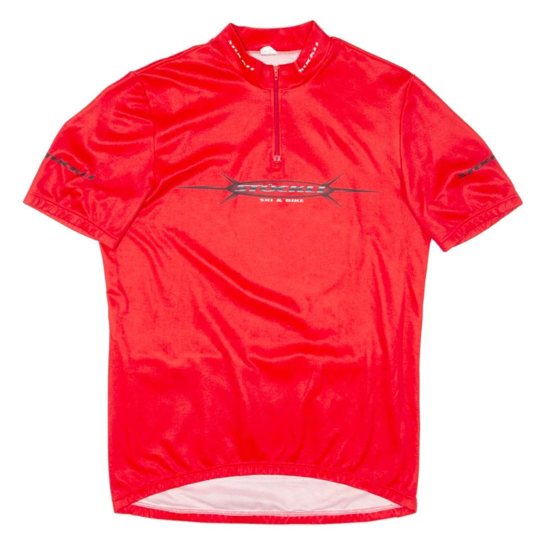 SKI AND BIKE Cycling Mens Jersey Red 1/4 Zip L