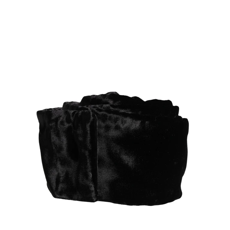 Dolce & Gabbana Black Viscose Satin Waist Women Cintura Belt Cotton Silk - Women