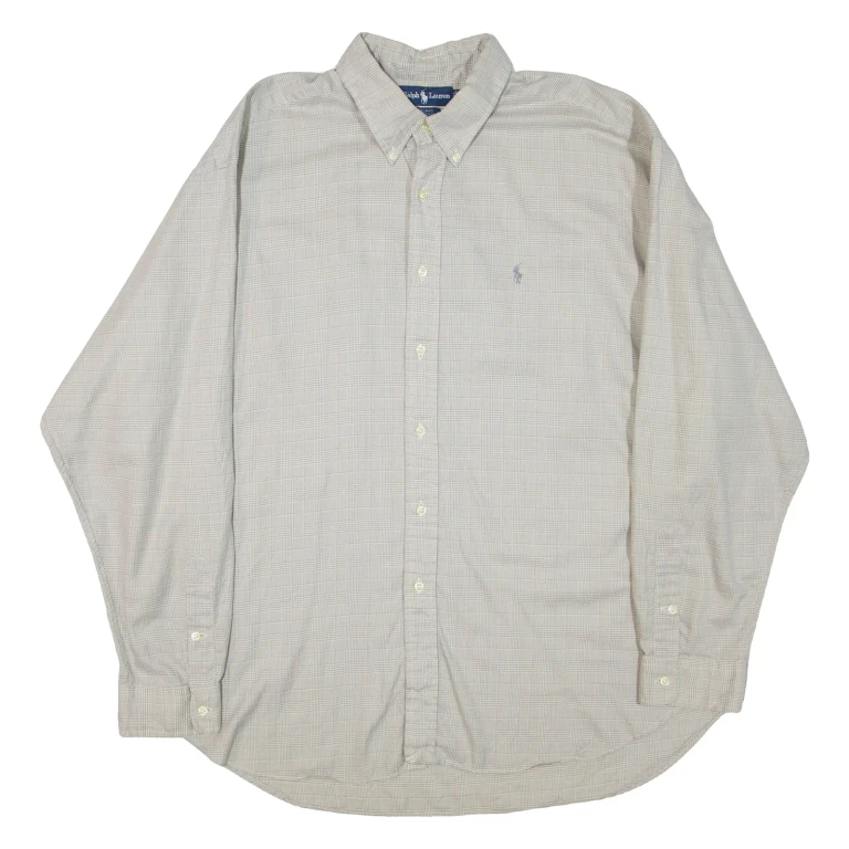 RALPH LAUREN Blake Mens Shirt Grey Check Long Sleeve 2XL