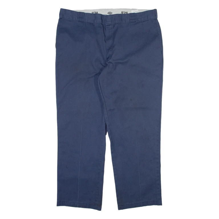 DICKIES 874 Workwear Mens Trousers Blue Regular Straight W42 L30