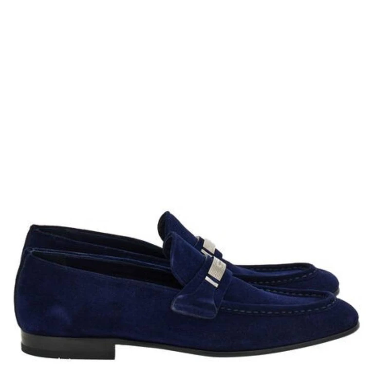 Ferragamo Dumas Ornament Suede Loafers, Size 9 E