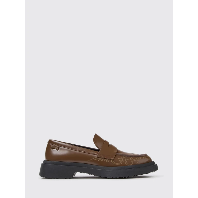Walden Loafers in Calfskin with Graphic Print and Saddle Strap (K201116-048WALDEN0)
