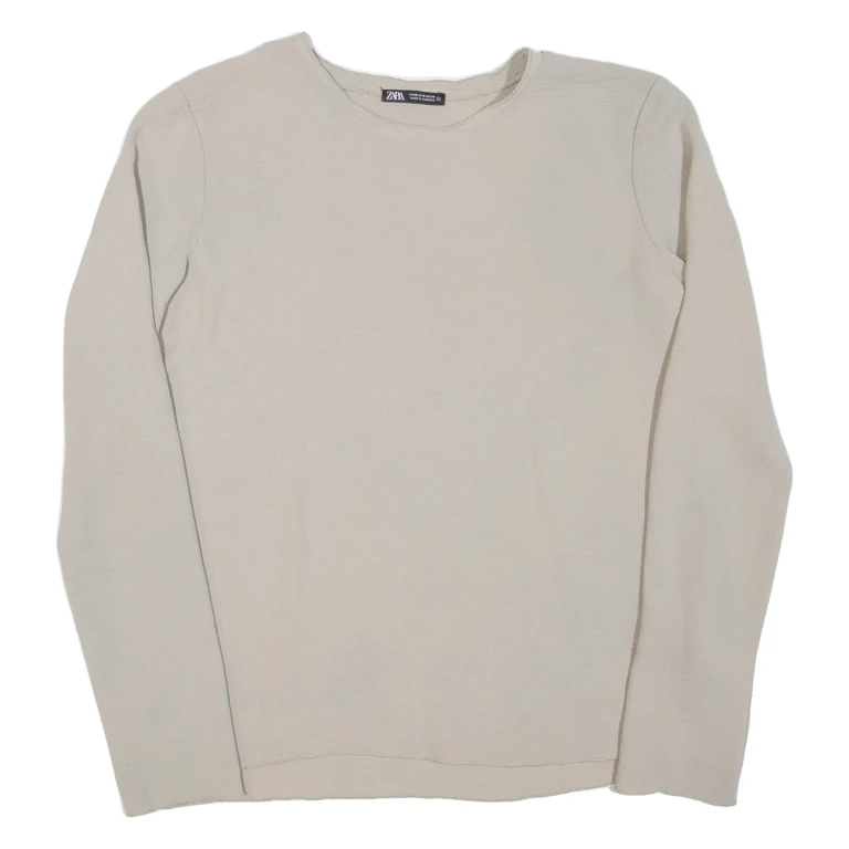 ZARA Womens Top Beige Long Sleeve S