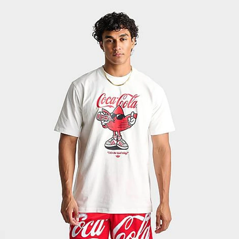 adidas Men's x Coca-Cola Treffie Graphic T-Shirt in White Size: Small