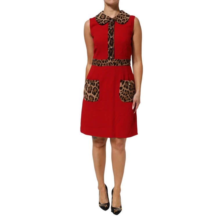 Dolce & Gabbana Red Leopard Viscose Sheath A-Line Dress 32+02+vi+wo - Women