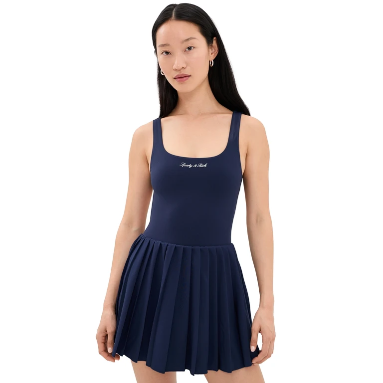 Sporty & Rich Signature Logo Court Dress Dark Navy White S