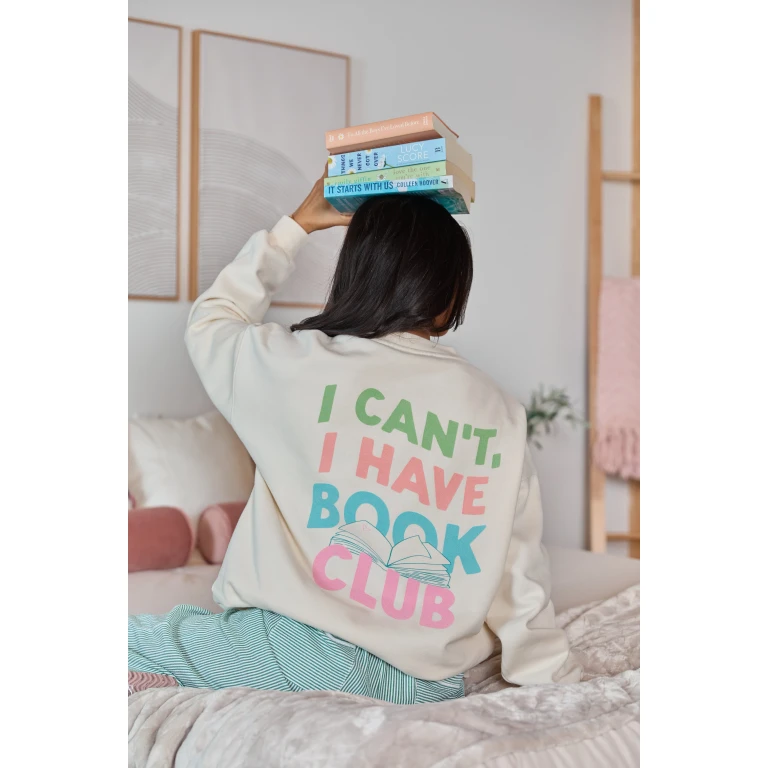 Book Club Cream Graphic Sweatshirt