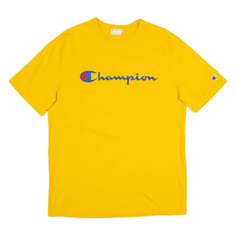 CHAMPION Mens T-Shirt Yellow L