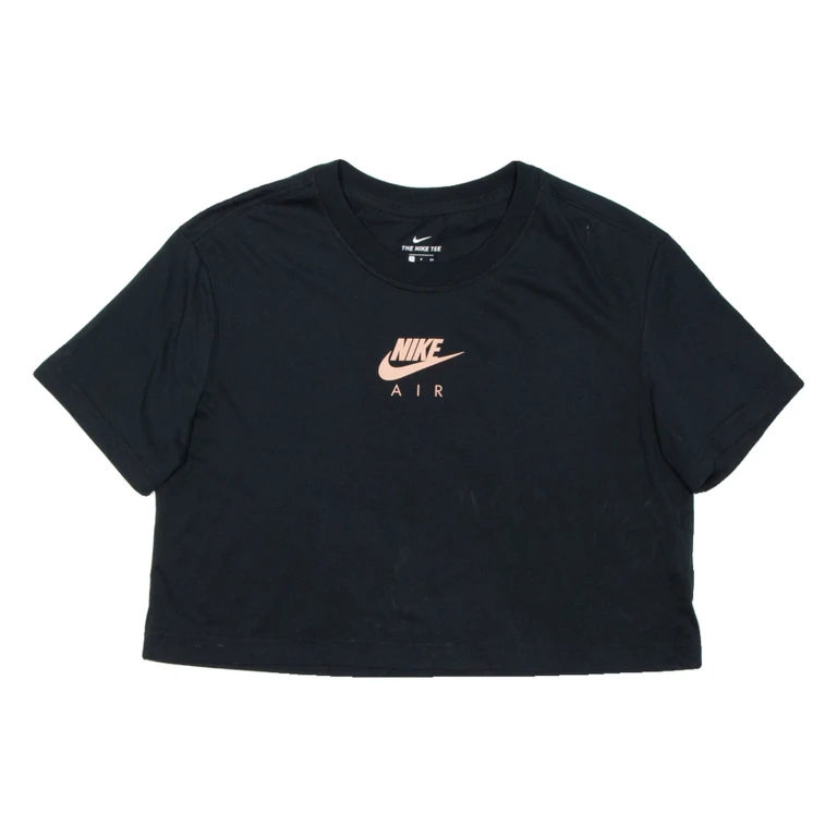 NIKE Cropped Womens T-Shirt Black S