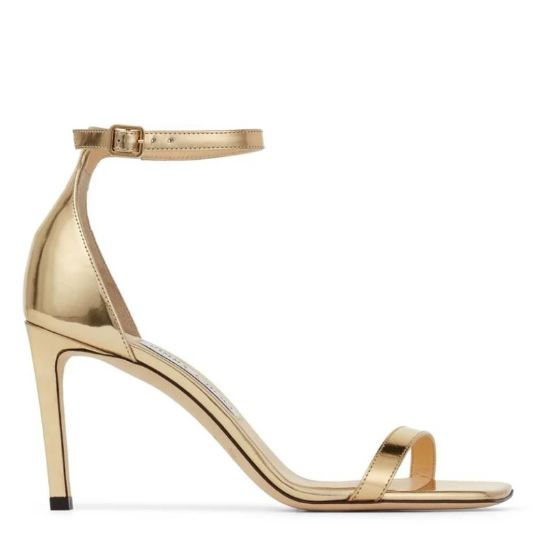 Gold Alva 85 Leather Sandals