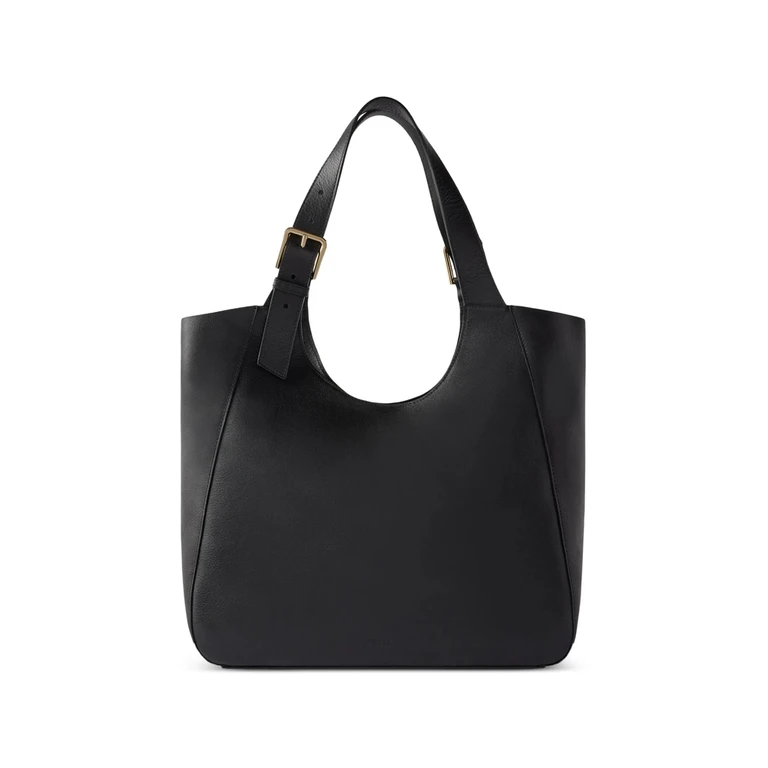 Buckle-detail Leather Shoulder Bag