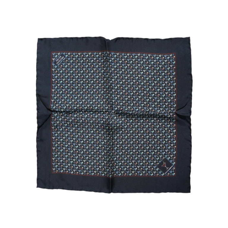 Dolce & Gabbana Blue Cocktail Silk Square Foulard Scarf - Men