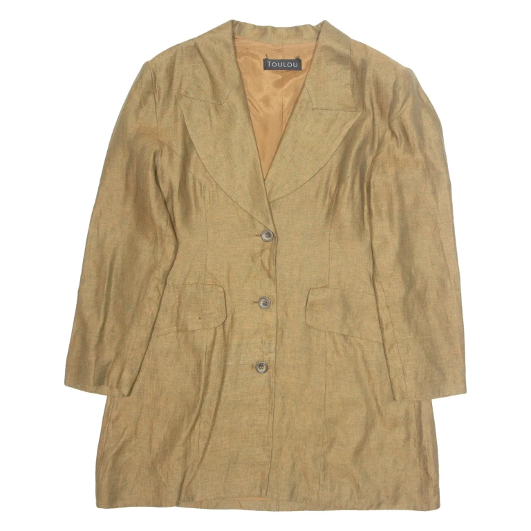 TOULOU Womens Blazer Jacket Brown L