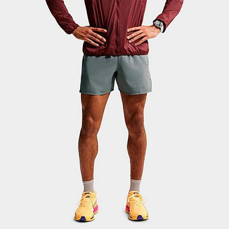 Nike Men's Miler Dri-FIT 5" Brief-Lined Running Shorts in Smoke Grey/Smoke Grey/Reflective Silver Size: XS