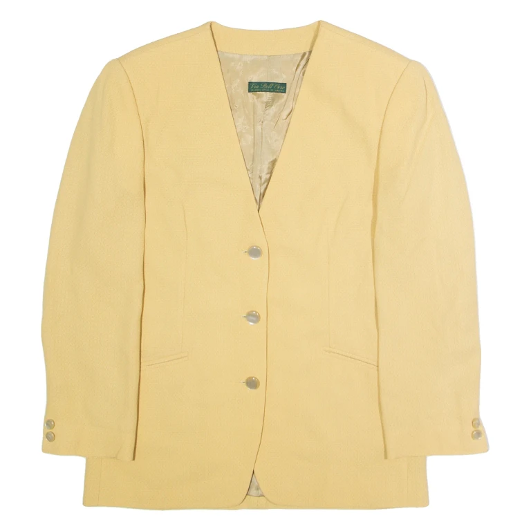 VIA DELL ORSO Womens Blazer Jacket Yellow 90s L